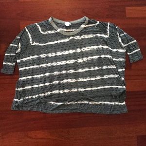 Gray and White Shirt